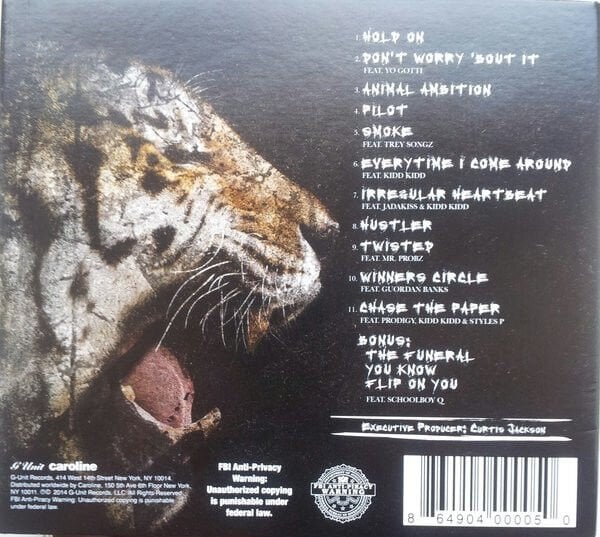 50 CENT – ANIMAL AMBITION / AN UNTAMED DESIRE TO WIN (2014) - CD+DVD DIGIPAK AMBALAJINDA SIFIR