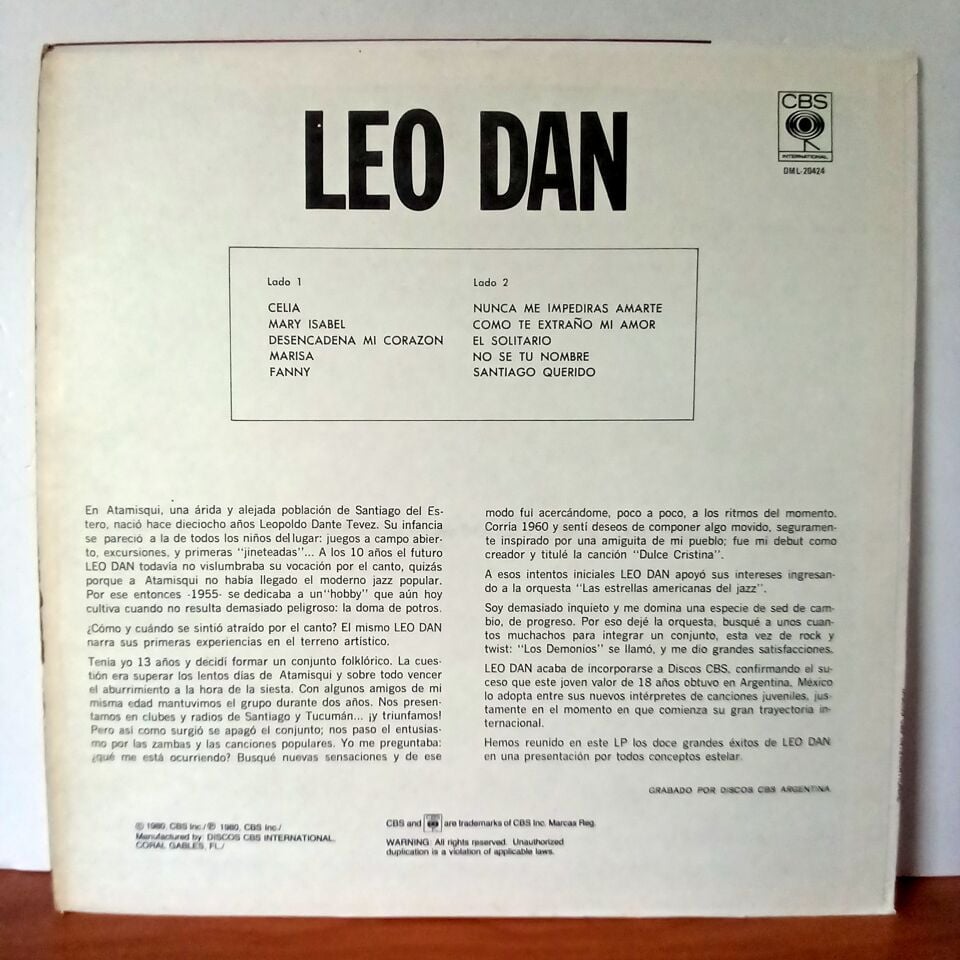 LEO DAN – LEO DAN (1980) - LP 2.EL PLAK