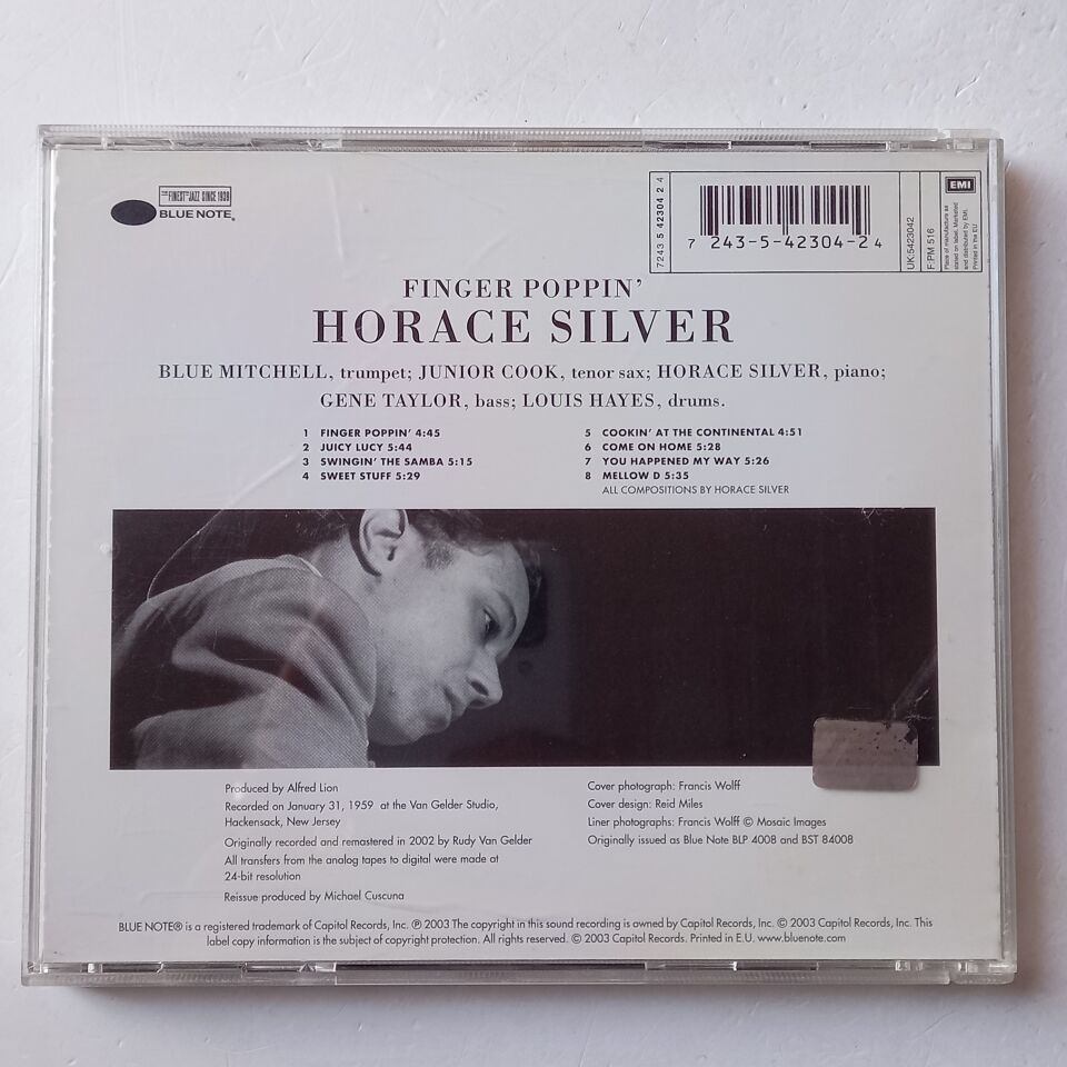 THE HORACE SILVER QUINTET – FINGER POPPIN' (1959) - CD 2003 REMASTERED REISSUE 2.EL