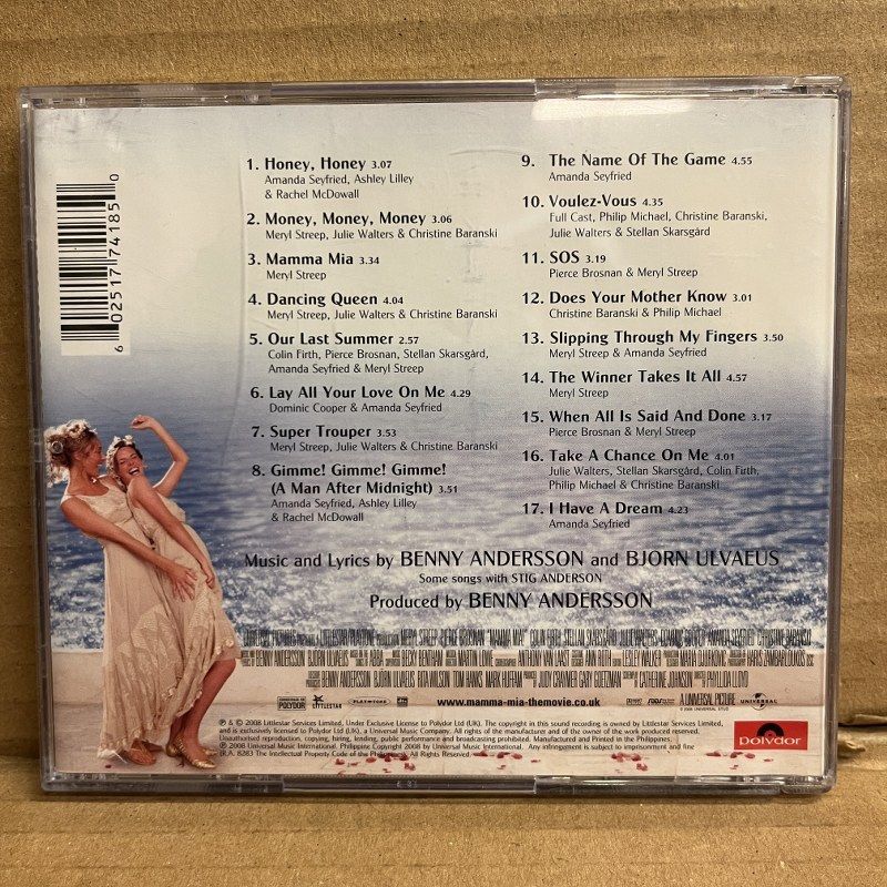 MAMMA MIA! THE MOVIE SOUNDTRACK FT. THE SONGS OF ABBA (2008) - CD 2.EL