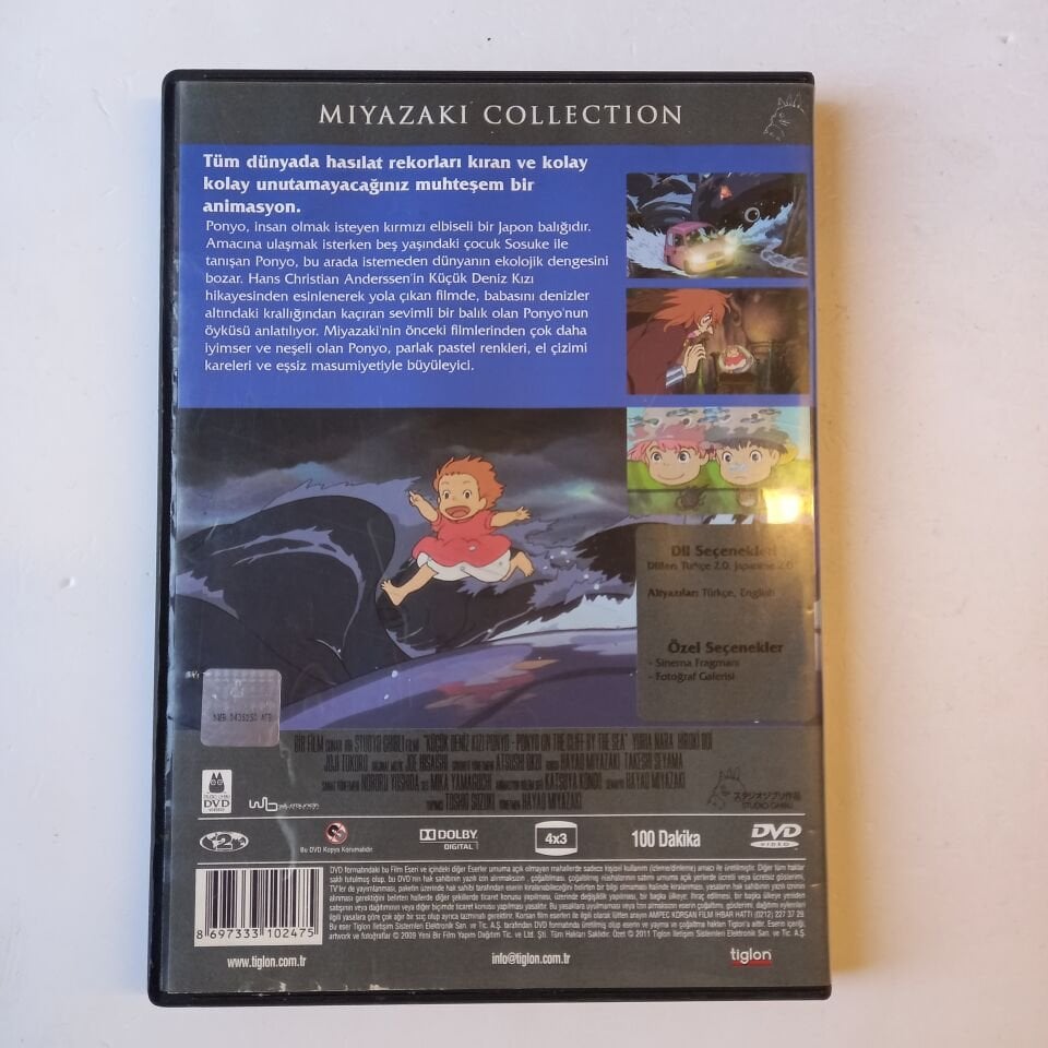 KÜÇÜK DENİZ KIZI PONYO - PONYO ON THE CLIFF BY THE SEA - HAYAO MIYAZAKİ - DVD 2.EL