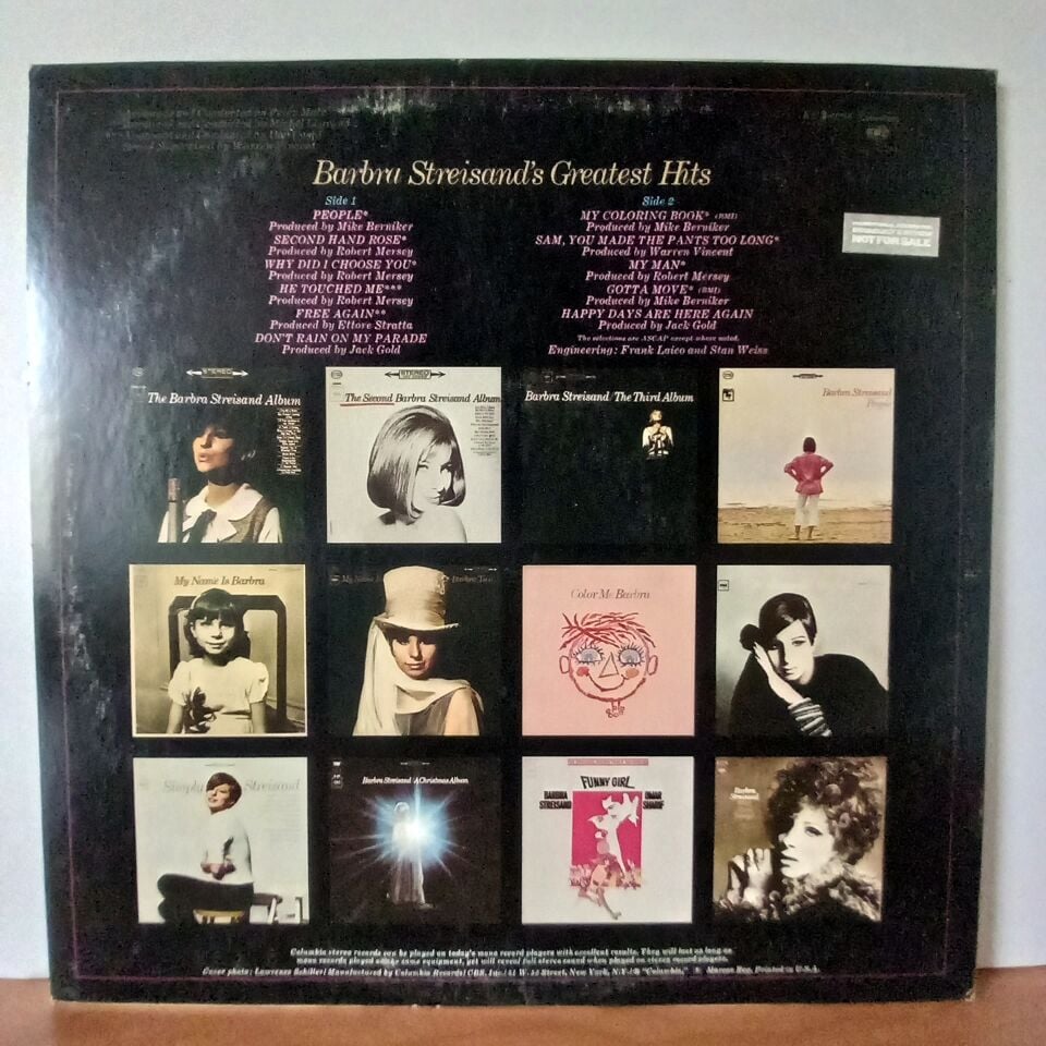 BARBRA STREISAND – BARBRA STREISAND\'S GREATEST HITS (1970) - LP 2.EL PLAK