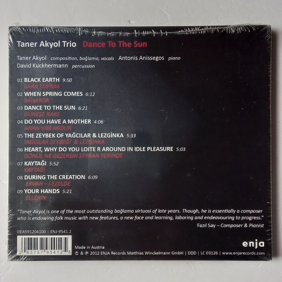 TANER AKYOL TRIO – DANCE TO THE SUN - CD SIFIR