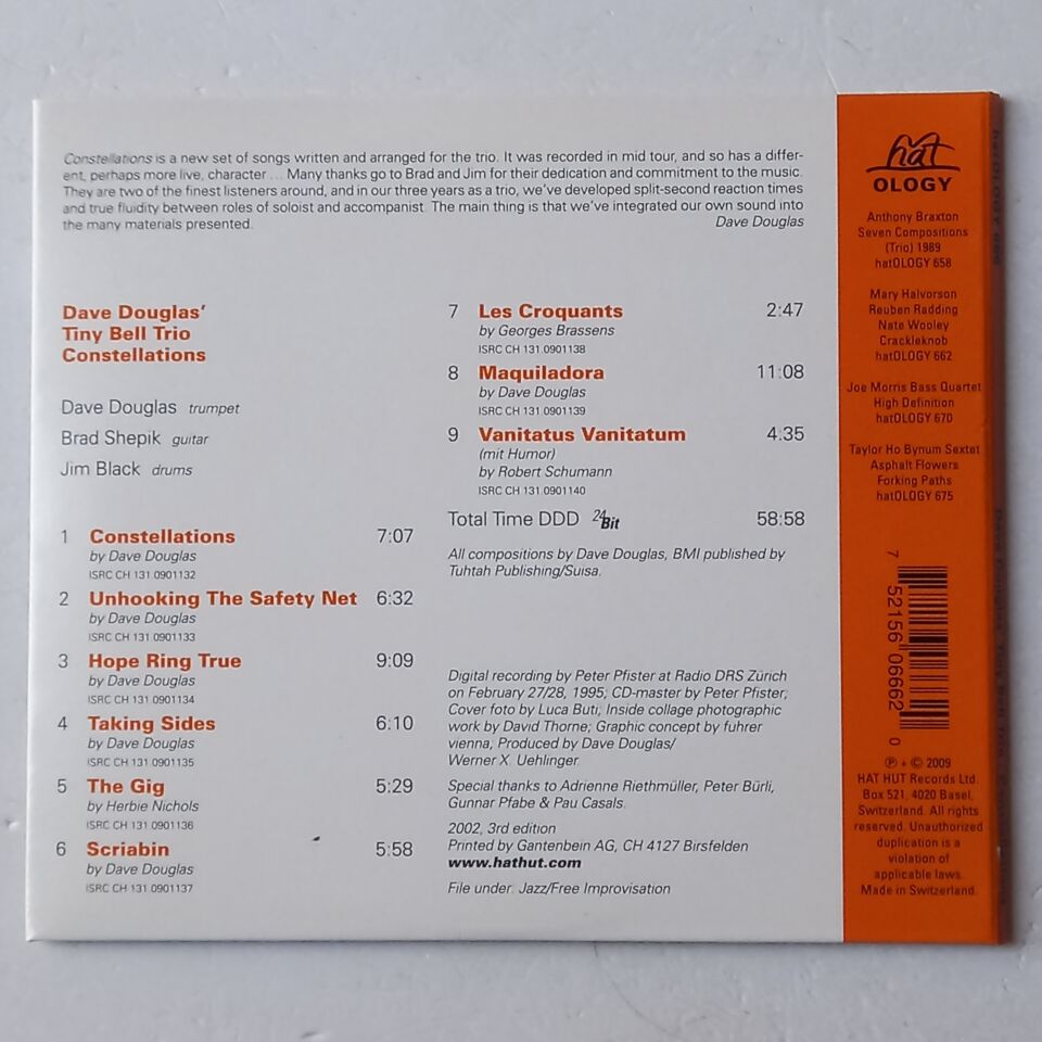 DAVE DOUGLAS' TINY BELL TRIO – CONSTELLATIONS (1996) - CD DIGIPAK 2008 REISSUE 2.EL