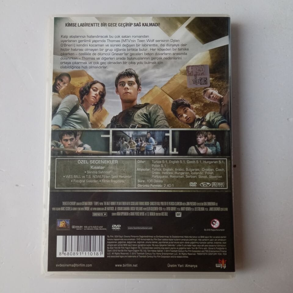 LABİRENT: ÖLÜMCÜL KAÇIŞ - THE MAZE RUNNER - DVD 2.EL