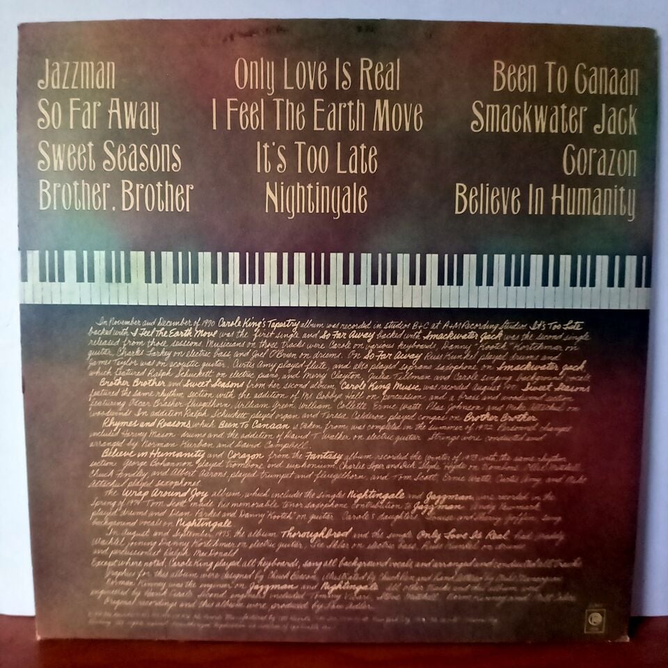 CAROLE KING – HER GREATEST HITS / SONGS OF LONG AGO (1978) - LP 2.EL PLAK