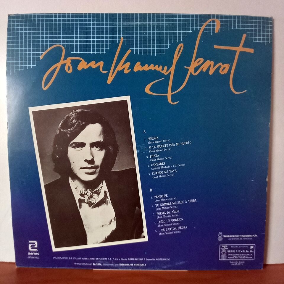 JOAN MANUEL SERRAT – LOS EXITOS DE JOAN MANUEL SERRAT (1983) - LP 2.EL PLAK