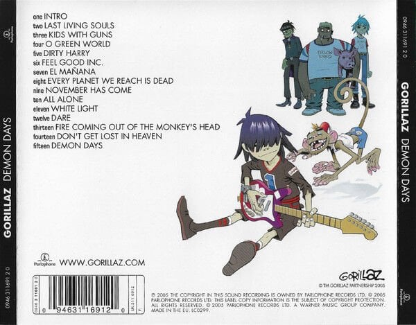 GORILLAZ – DEMON DAYS (2005) - CD REISSUE JEWEL CASE AMBALAJINDA SIFIR