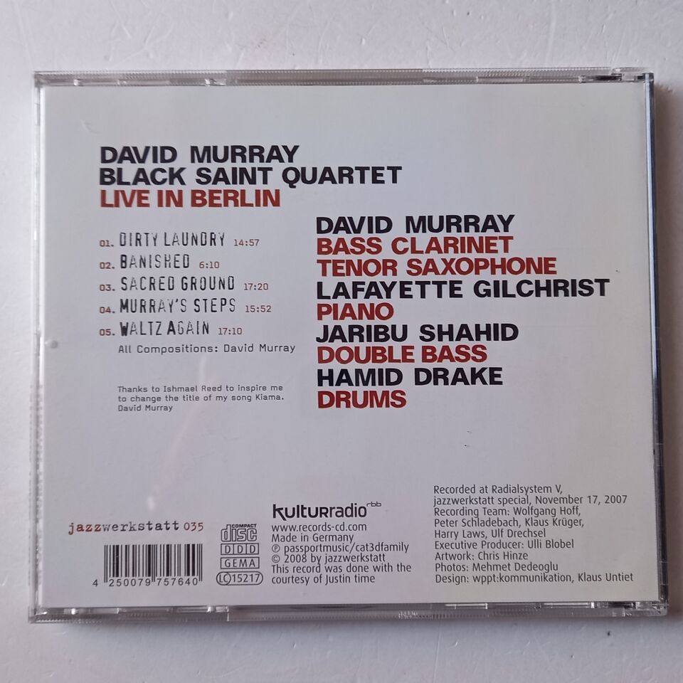 DAVID MURRAY BLACK SAINT QUARTET – LIVE IN BERLIN (2008) - CD 2.EL