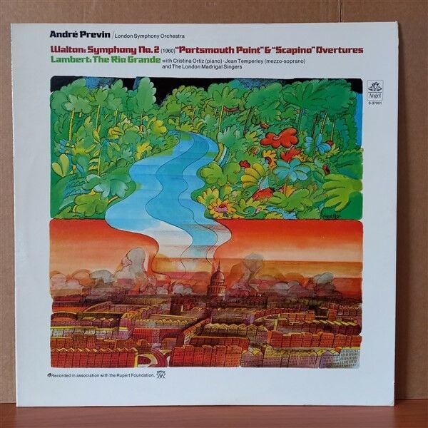 ANDRE PREVIN / LONDON SYMPHONY ORCHESTRA - WALTON / LAMBERT – SYMPHONY NO. 2 / PORTSMOUTH POINT & SCAPINO OVERTURES / THE RIO GRANDE (1974) - LP 2.EL PLAK