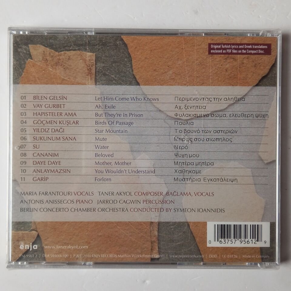 MARIA FARANTOURI – SINGS TANER AKYOL - CD SIFIR