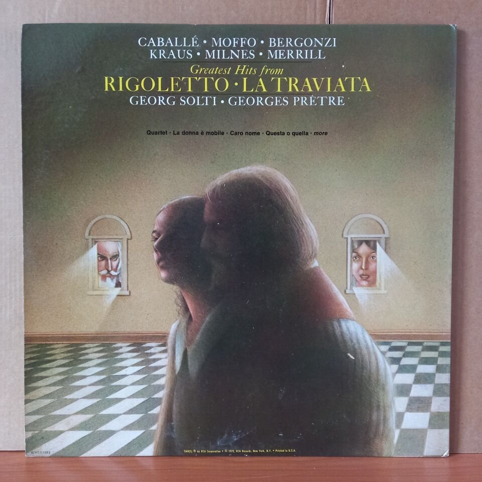 GREATEST HITS FROM LA TRAVIATA - RIGOLETTO / GEORGES PRÊTRE AND GEORG SOLTI CONDUCTING RCA ITALIANA OPERA ORCHESTRA (1972) - 2LP 2.EL PLAK