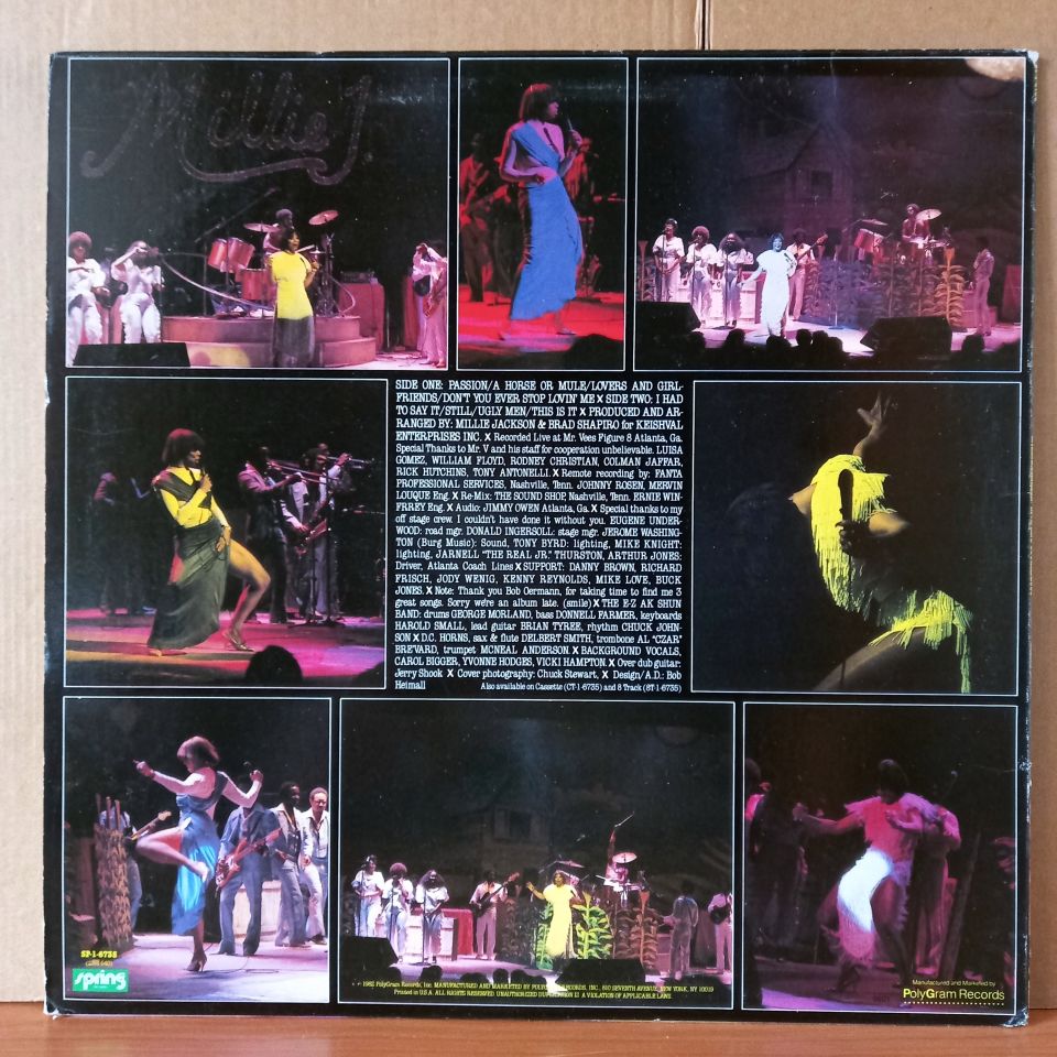 MILLIE JACKSON – ''LIVE AND OUTRAGEOUS'' [RATED XXX] (1982) - LP 2.EL PLAK