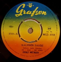 ZEKİ MÜREN - KALBİMİN SAHİBİ / KANLICA - 7'' 45 DEVİR KAPAKSIZ GRAFSON 2.EL