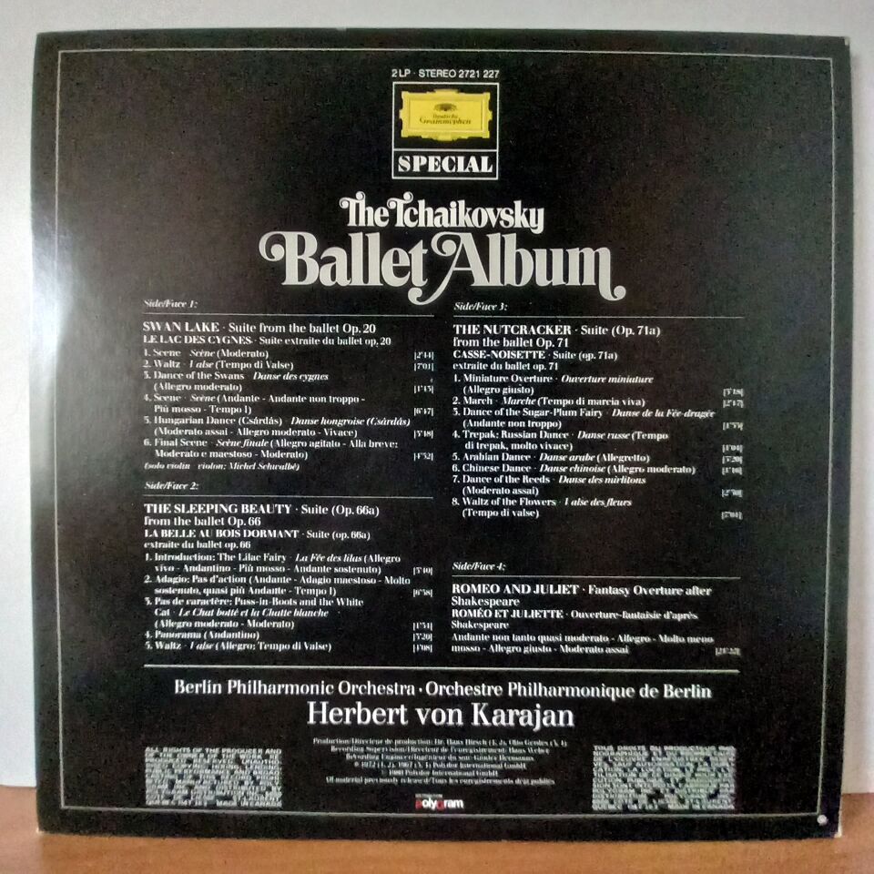 THE TCHAIKOVSKY BALLET ALBUM / HERBERT VON KARAJAN (1972) - 2LP 2.EL PLAK