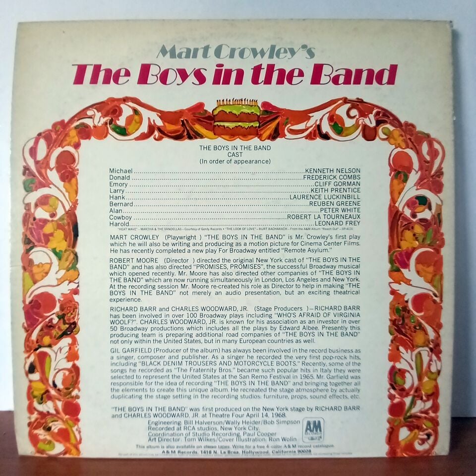 MART CROWLEY'S THE BOYS IN THE BAND / THE ORIGINAL BROADWAY CAST ALBUM (1969) - 2LP 2.EL PLAK
