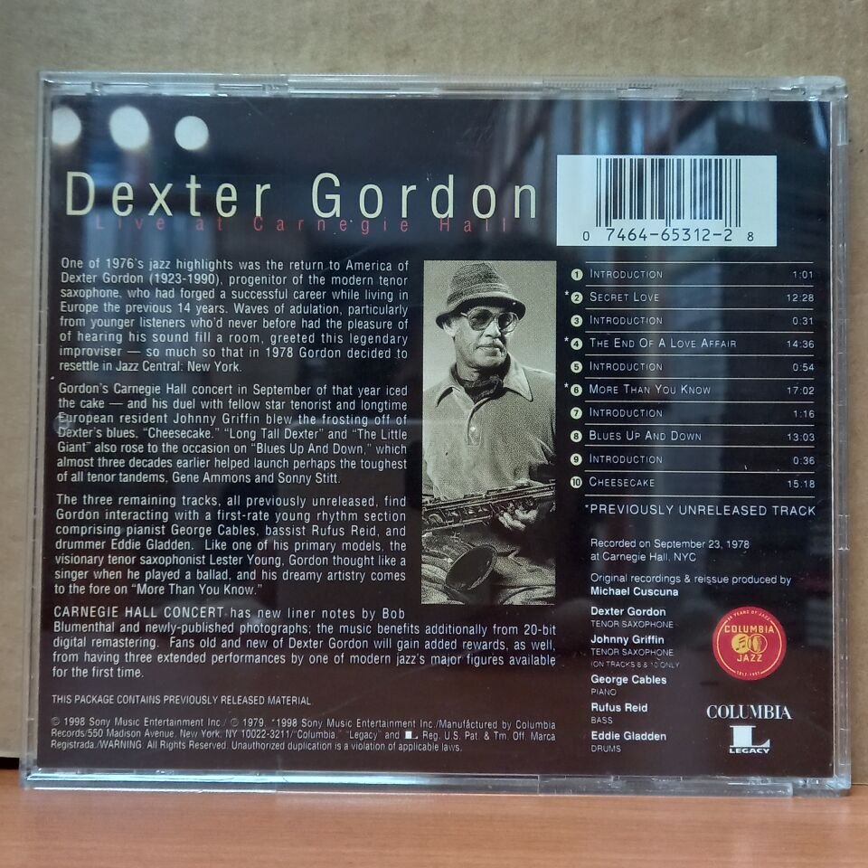 DEXTER GORDON - LIVE AT CARNEGIE HALL (1998) - CD 2.EL