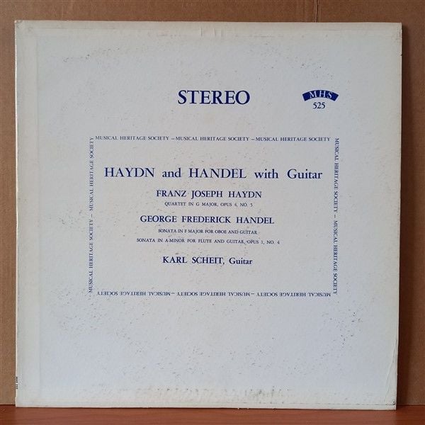 KARL SCHEIT – HAYDN AND HANDEL WITH GUITAR (1964) - LP 2.EL PLAK