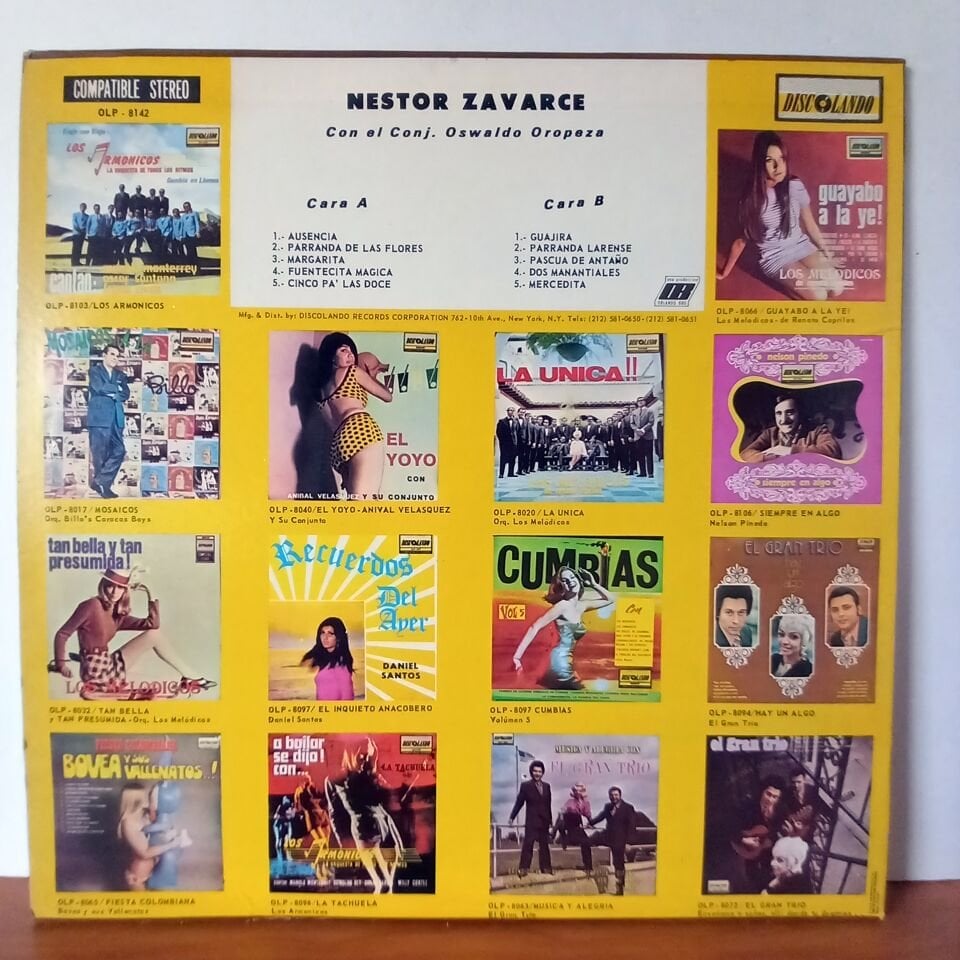 NESTOR ZAVARCE – CON EL CONJ. OSWALDO OROPEZA - LP 2.EL PLAK