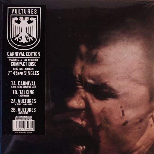 KANYE WEST , TY DOLLA  , ¥$ - VULTURES 1 (2024) - NUMBERED CARNIVAL EDITION 2x 7'' 45RPM SINGLE + CD / AMBALAJINDA SIFIR
