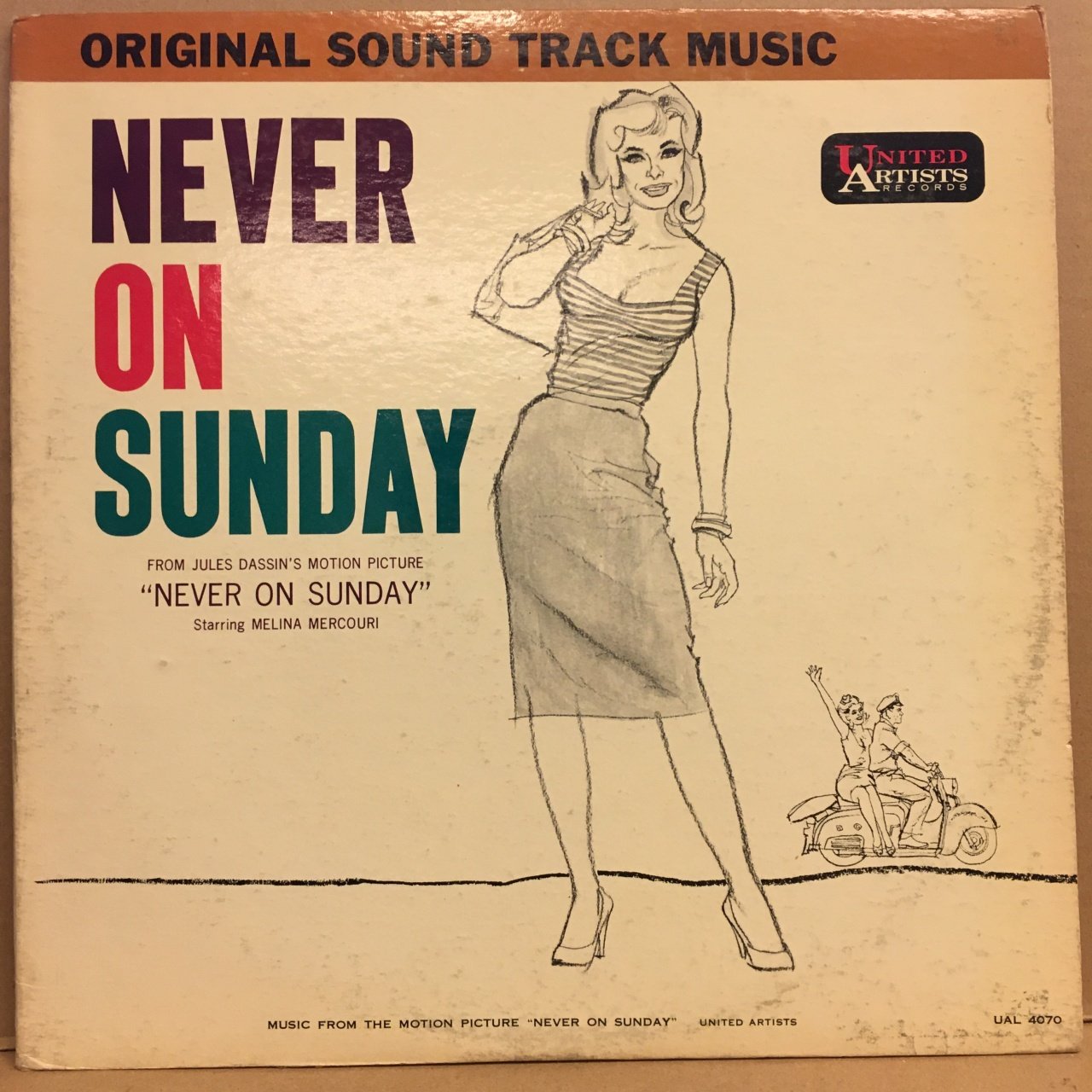 NEVER ON SUNDAY SOUNDTRACK MANOS HADJIDAKIS (1960) MONO 2.EL PLAK