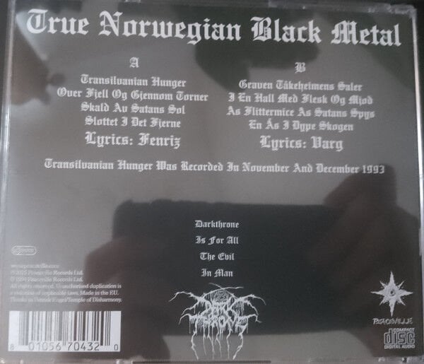 DARKTHRONE – TRANSILVANIAN HUNGER (1994) - CD REMASTERED 2025 REISSUE JEWEL CASE AMBALAJINDA SIFIR