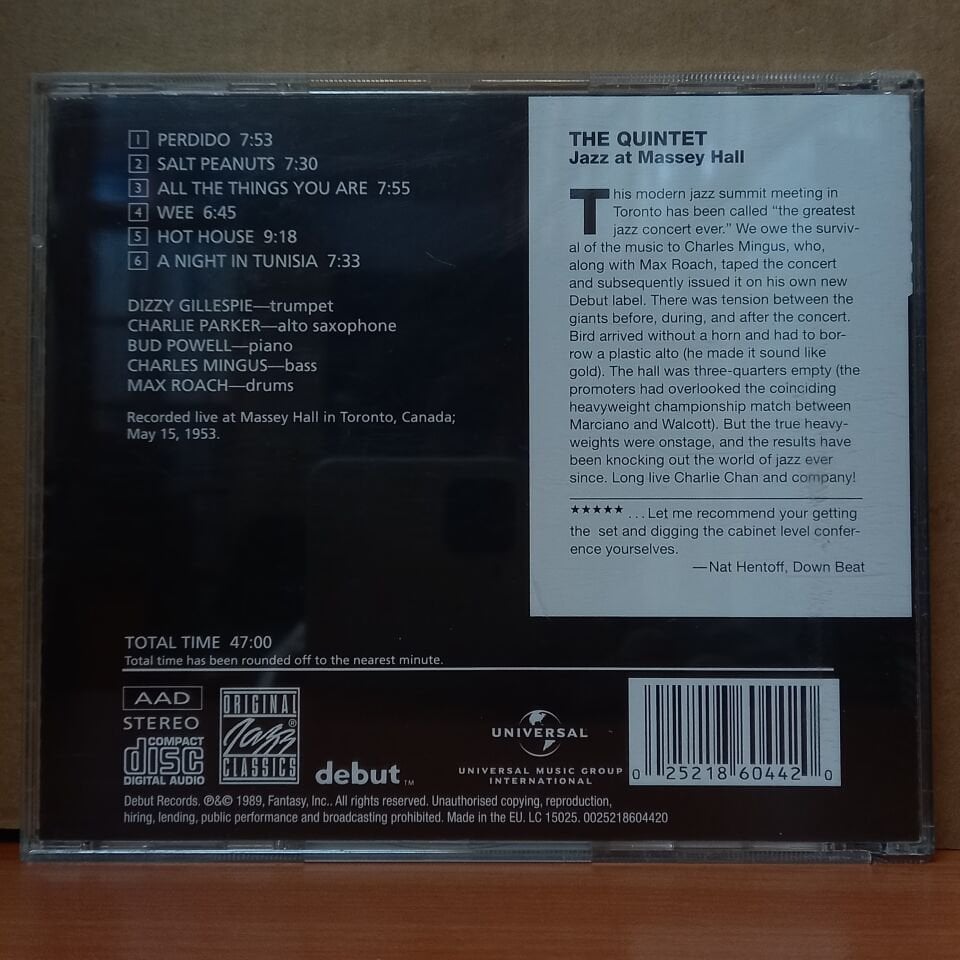 THE QUINTET (CHARLIE PARKER, BUD POWELL, MAX ROACH, CHARLES MINGUS, DIZZY GILLESPIE) - JAZZ AT MASSEY HALL - CD 2.EL