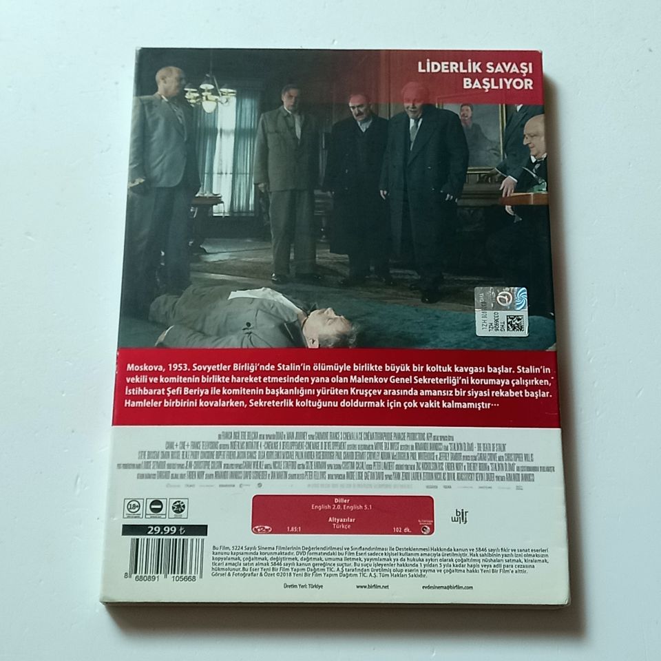 STALİN\'İN ÖLÜMÜ -THE DEATH OF STALIN - STEVE BUSCEMI, JEFFREY TAMBOR, ANDREA RISEBOROUGH, YÖN.: ARMANDO IANNUCCI - DVD DIGPAK 2.EL