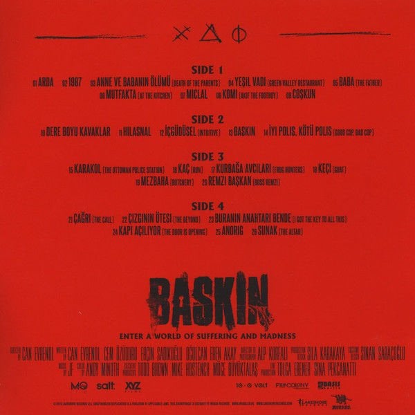 BASKIN - SOUNDTRACK / MUSIC BY ULAŞ PAKKAN (2016) - KAPAK HAFİF DEFOLU 2LP RED COLOURED EDITION SIFIR PLAK