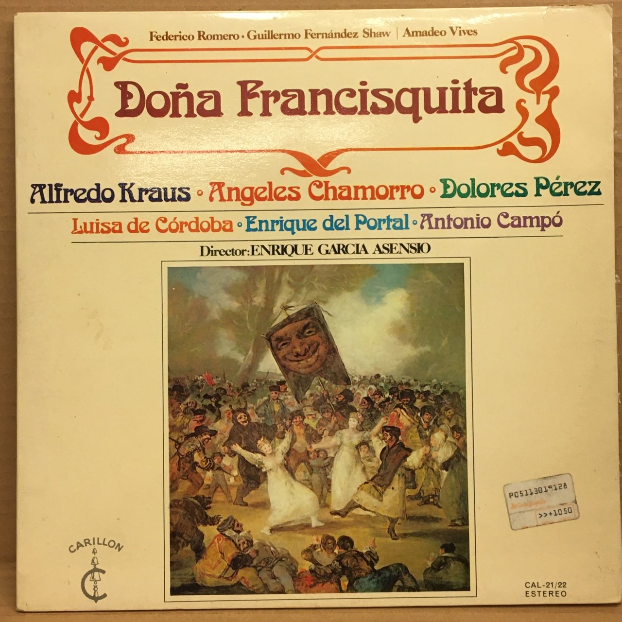 DONA FRANCISQUITA ZARZUELA ALFREDO KRAUS DOLORES PEREZ 2.EL 2PLAK LATİN
