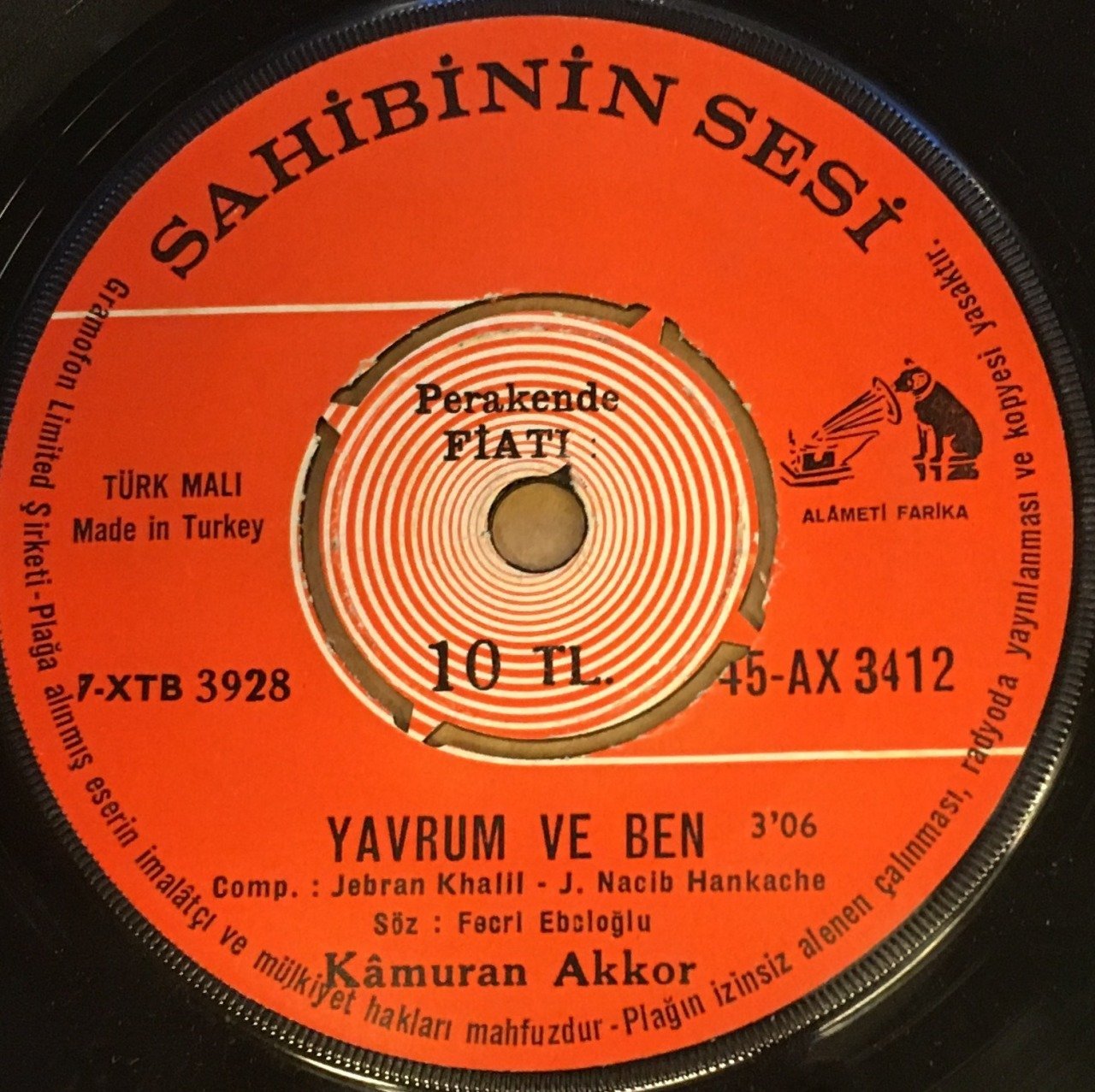 KAMURAN AKKOR - KİM KİMEDİR BU ALEM / YAVRUM VE BEN 7'' 45 DEVİR