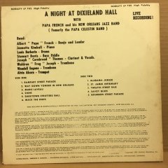 ALBERT ''PAPA'' FRENCH AND HIS NEW ORLEANS JAZZ BAND - A NIGHT AT DIXIELAND HALL 2.EL PLAK