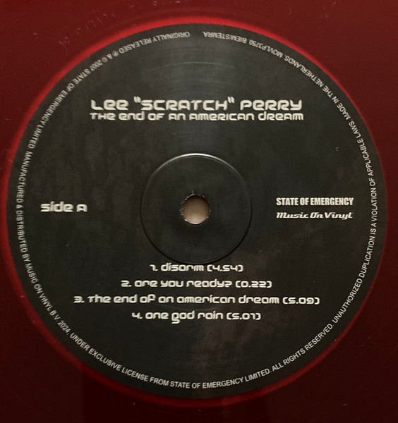 LEE ''SCRATCH'' PERRY - THE END OF AN AMERICAN DREAM (2007) - 2LP 180GR COLOURED SIFIR PLAK