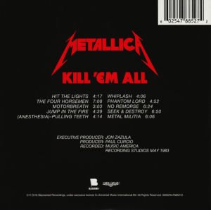 METALLICA - KILL 'EM ALL (1983) - CD DIGIPACK 2016 EDITION SIFIR