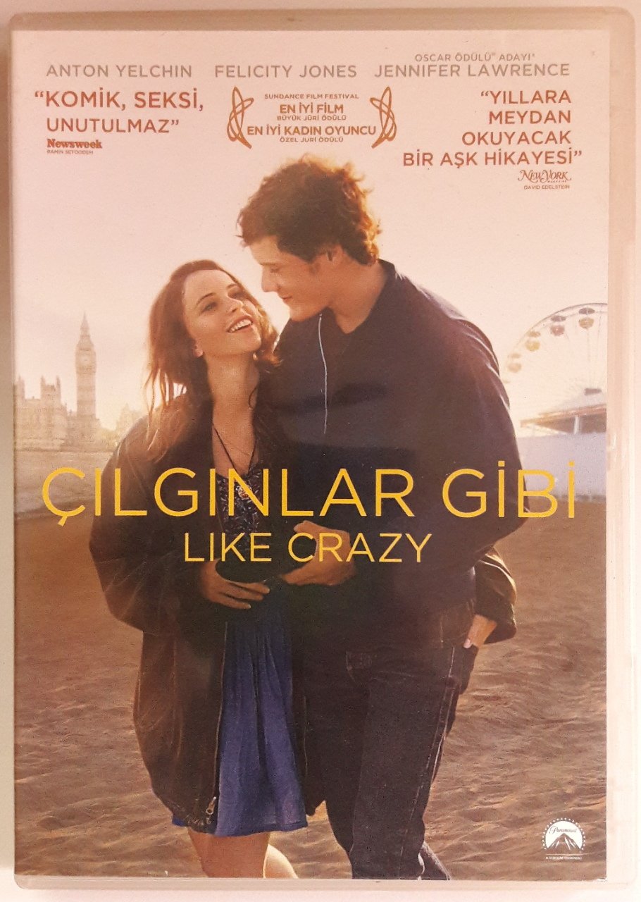 ÇILGINLAR GİBİ - LIKE CRAZY - ANTON YELCHIN - FELICITY JONES - JENNIFER LAWRENCE - DVD 2.EL