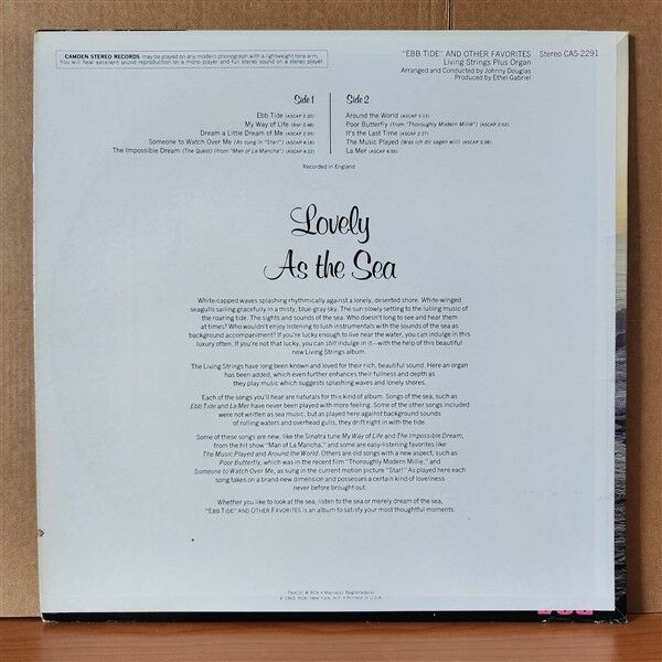 EBB TIDE AND OTHER FAVORITES / LIVING STRINGS PLUS ORGAN (1969) - LP 2.EL PLAK