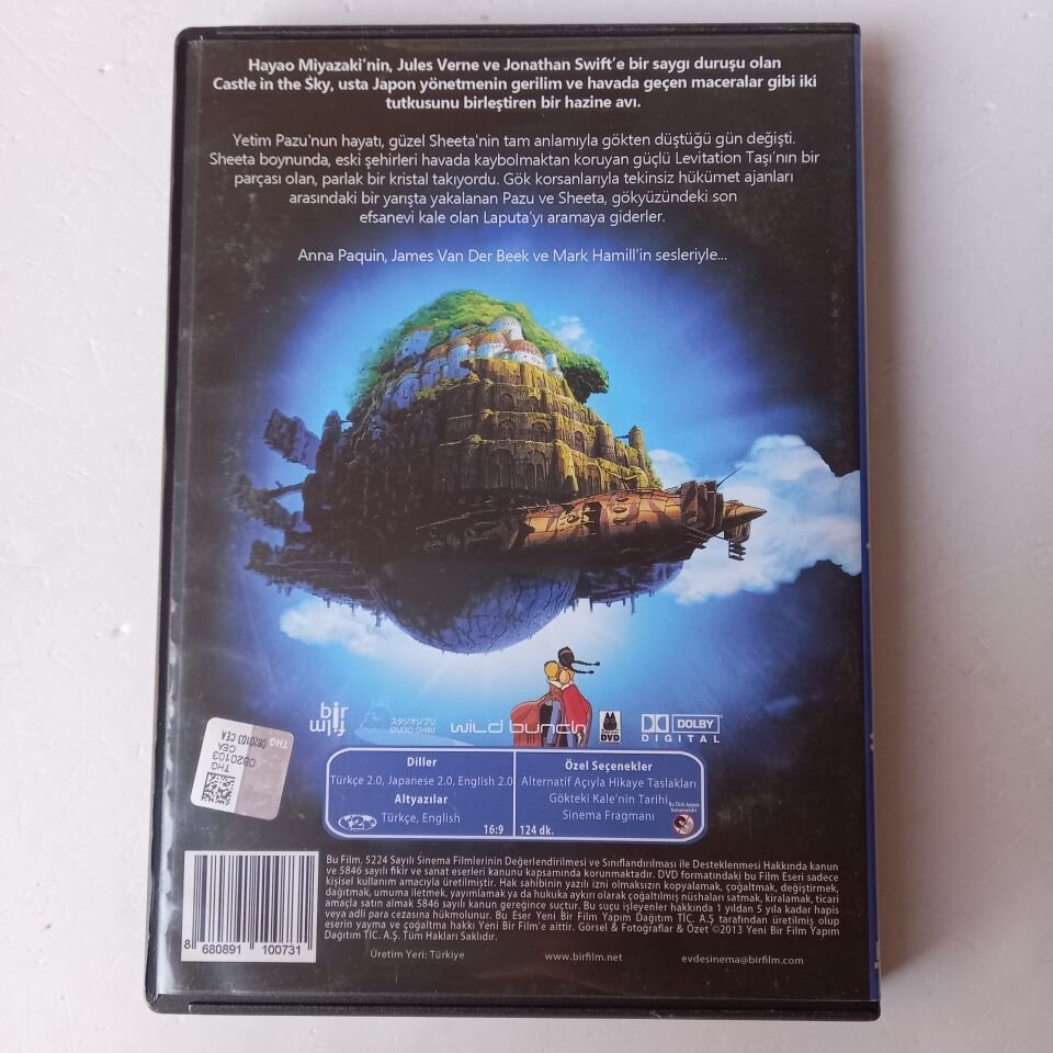 GÖKTEKİ KALE / CASTLE IN THE SKY - HAYAO MIYAZAKI - DVD 2.EL
