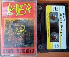 SLAYER - SEASONS IN THE ABYSS (1990) PLAKSAN CASSETTE MADE IN TURKEY ''USED'' PAPER LABEL