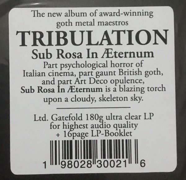 TRIBULATION - SUB ROSA IN ÆTERNUM (2004) - LP 180GR LIMITED EDITION ULTRA CLEAR COLOURED SIFIR PLAK