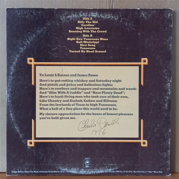 THE CHARLIE DANIELS BAND – HIGH LONESOME (1976) - LP 2. EL PLAK