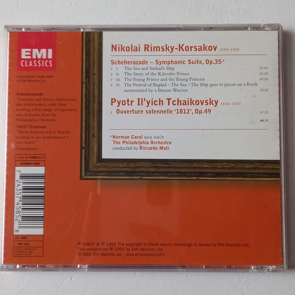 RIMSKY-KORSAKOV, TCHAIKOVSKY, PHILADELPHIA ORCHESTRA, RICCARDO MUTI – SCHEHERAZADE - 1812 OVERTURE (1983) - CD REMASTERED 2001 REISSUE 2.EL