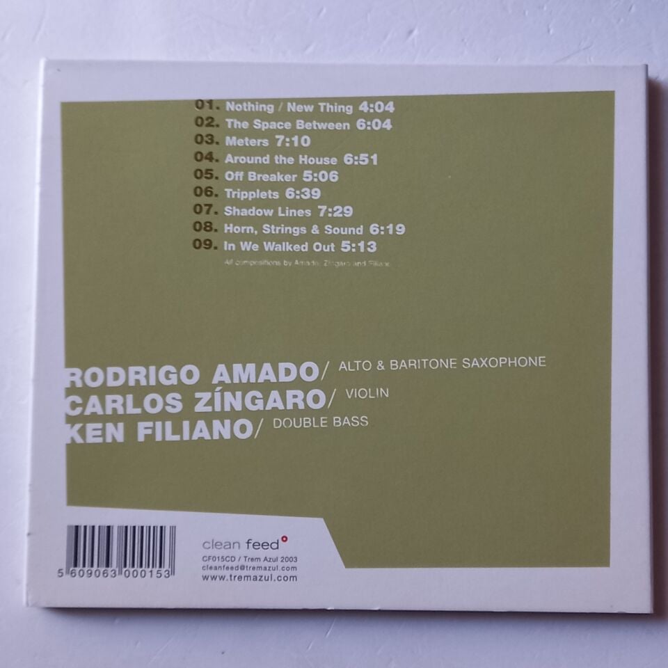 RODRIGO AMADO, CARLOS ZINGARO, KEN FILIANO – THE SPACE BETWEEN (2003) - CD DIGIPAK 2.EL