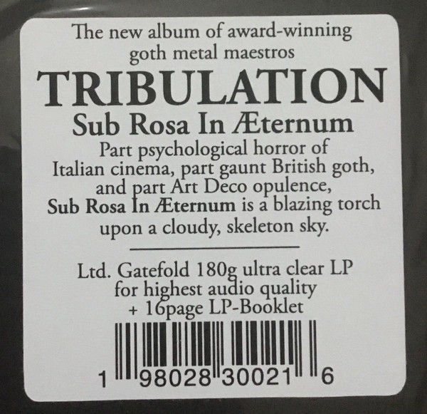 TRIBULATION - SUB ROSA IN ÆTERNUM (2004) - LP 180GR BLACK VINYL EDITION SIFIR PLAK