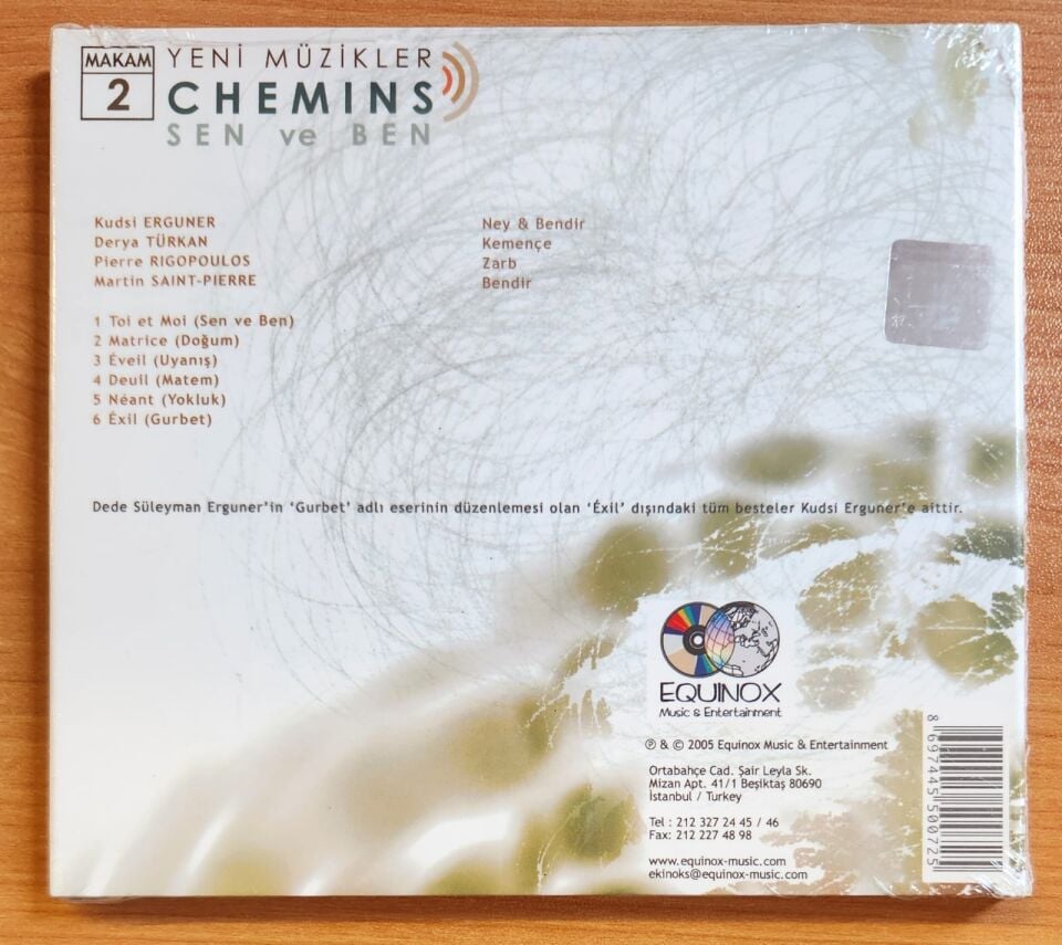 KUDSİ ERGUNER - DERYA TÜRKAN – CHEMINS / SEN VE BEN (2005) - CD DIGIPAK AMBALAJINDA SIFIR