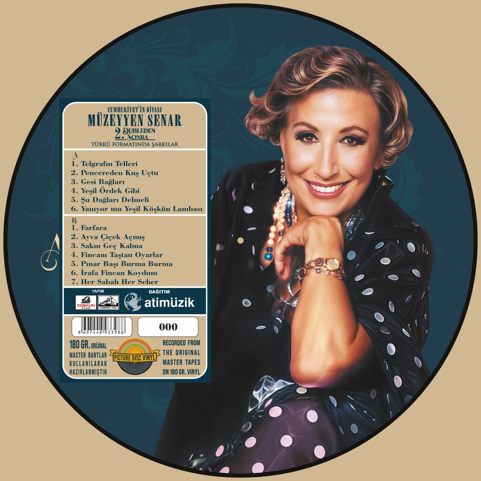 MÜZEYYEN SENAR - 2. DUBLEDEN SONRA / CUMHURİYET'İN DİVASI (2007) - LP COMPILATION 2025 PICTURE DISC (RESİM BASKILI) VE SINIRLI NUMARALI LIMITED EDITION SIFIR PLAK