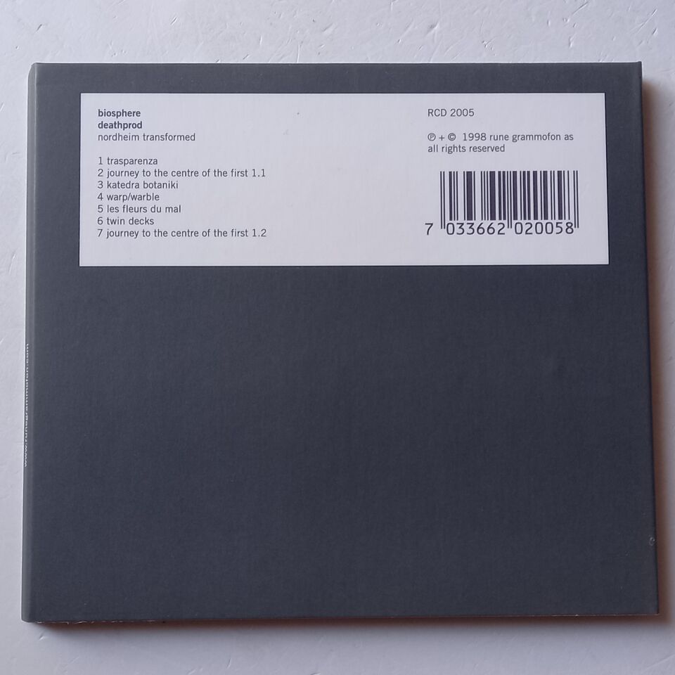 BIOSPHERE / DEATHPROD – NORDHEIM TRANSFORMED (1998) - CD DIGIPAK 2.EL