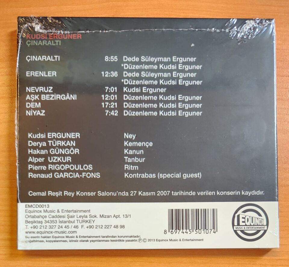 KUDSİ ERGUNER – ÇINARALTI (2013) - CD DIGIPAK AMBALAJINDA SIFIR