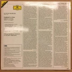 MAHLER SYMPHONY NO.1 CHICAGO SYM. ORC. CLAUDIO ABBADO DG 1982 2.EL PLAK