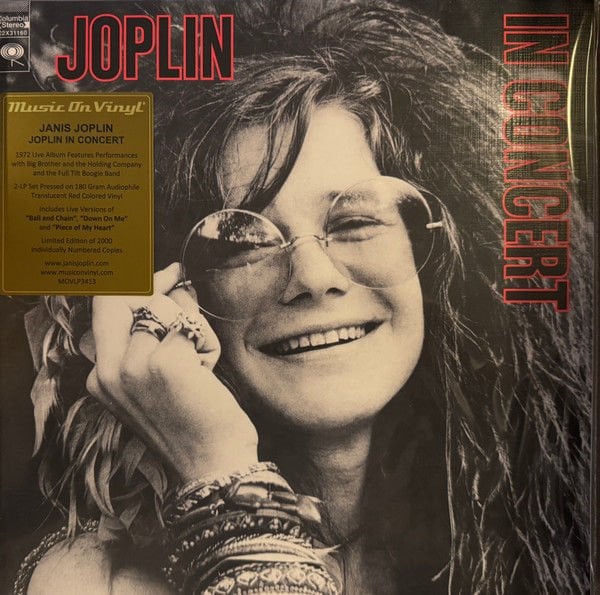 JANIS JOPLIN - IN CONCERT (1972) - 2LP 180GR 2023 COLOURED LIMITED EDITION SIFIR PLAK