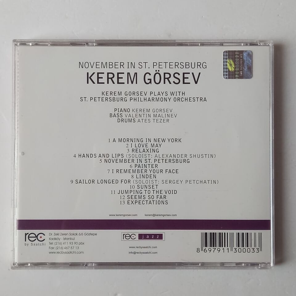 KEREM GÖRSEV WITH ST. PETERSBURG PHILHARMONY ORCHESTRA – NOVEMBER IN ST. PETERSBURG (2000) - CD 2006 REISSUE 2.EL